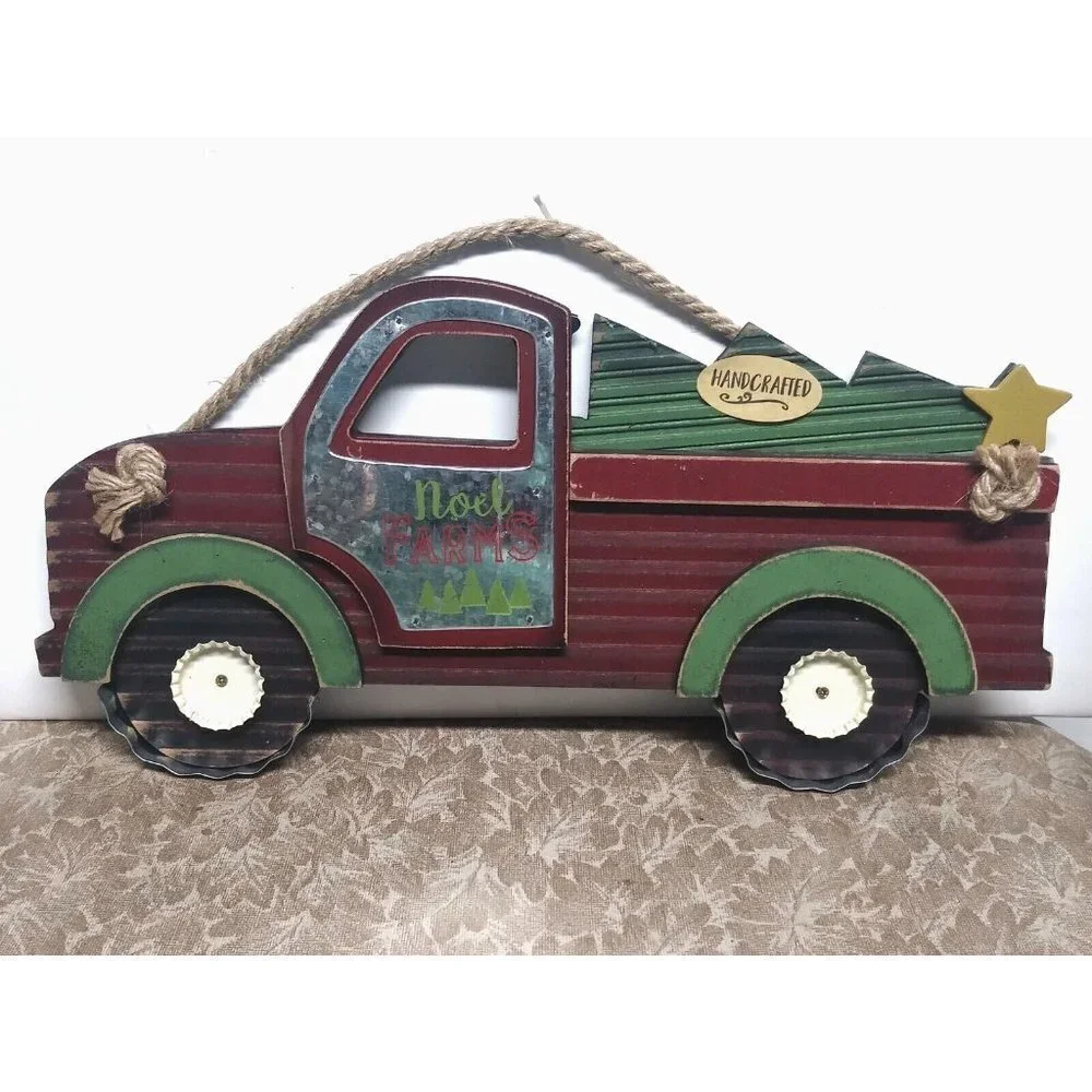 NEW NOEL FARMS RED PICKUP TRUCK Christmas Hanging Decor 13